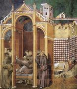 Legend of St Francis- 21. Apparition to Fra Agostino and to Bishop Guido of Arezzo 1300 - Giotto Di Bondone