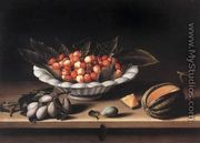 Cup of Cherries and Melon 1633 - Louise Moillon