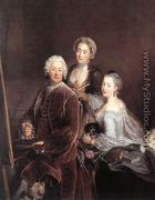 Self-portrait with Daughters 1754 - Antoine Pesne